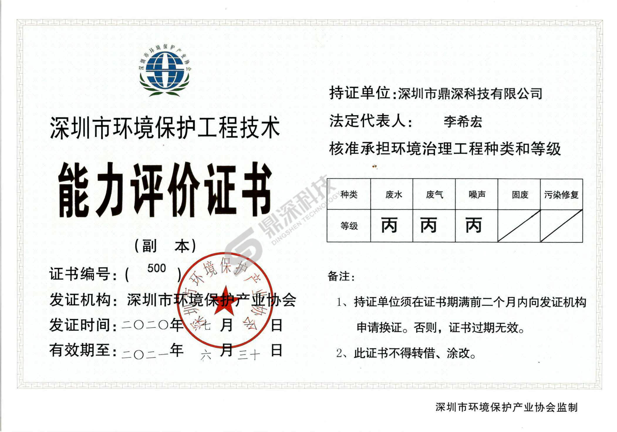 能力评价证书